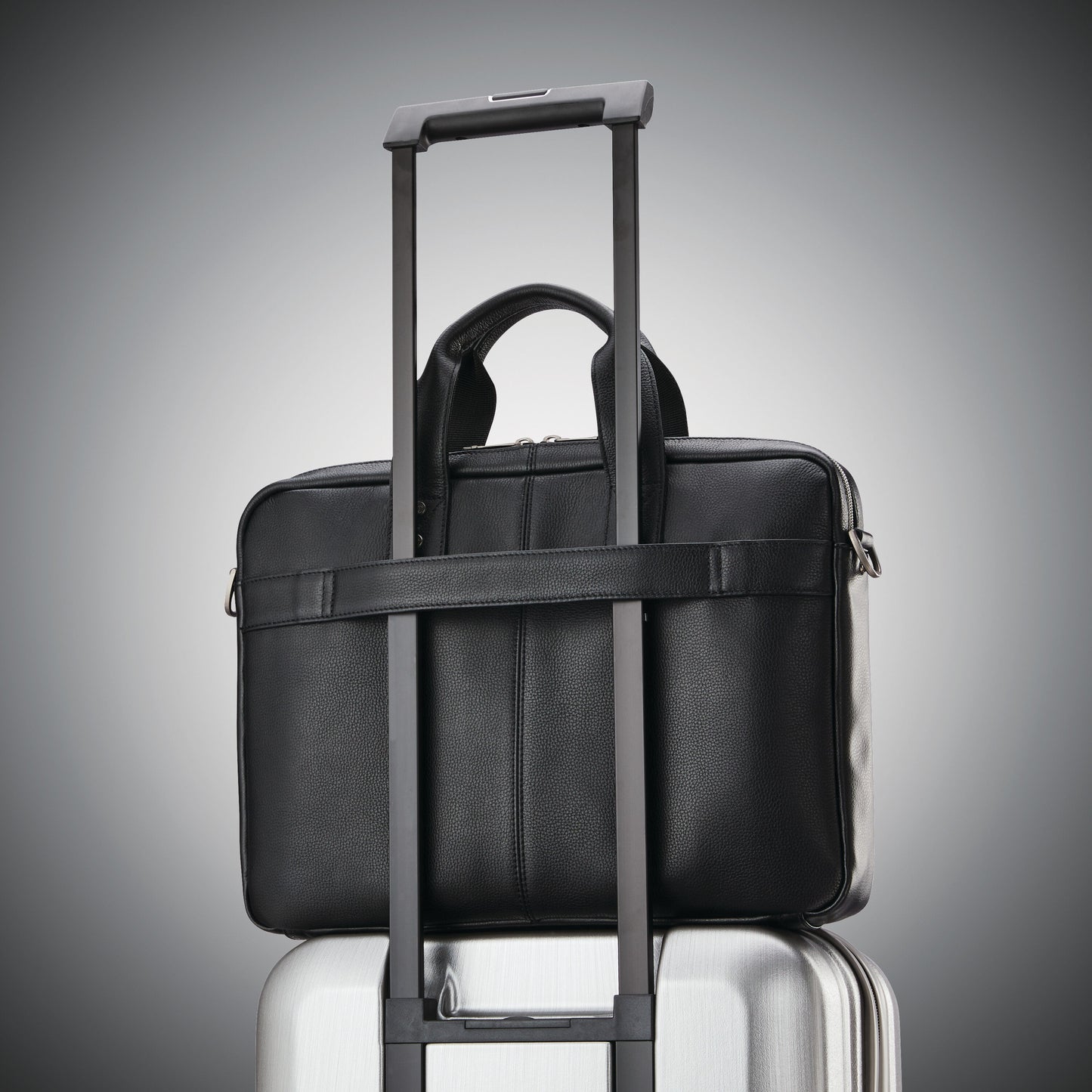 Sac porte-documents fin en cuir classique Samsonite - Noir