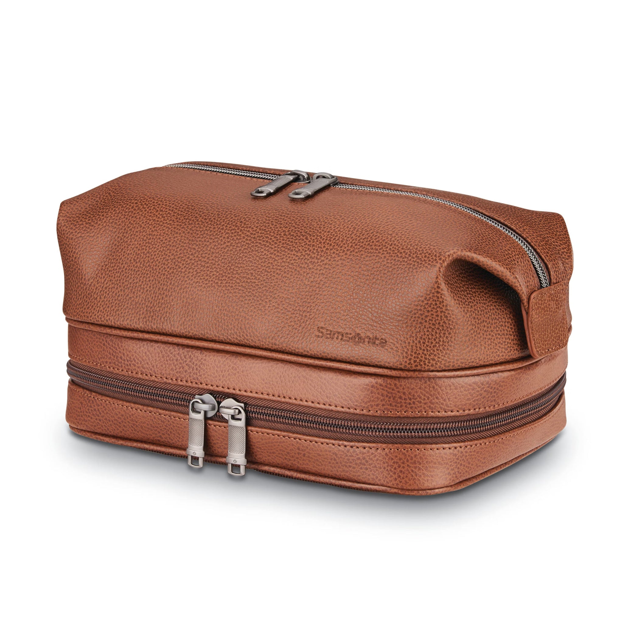 Samsonite Classic Leather Travel Kit With Zip Bottom
