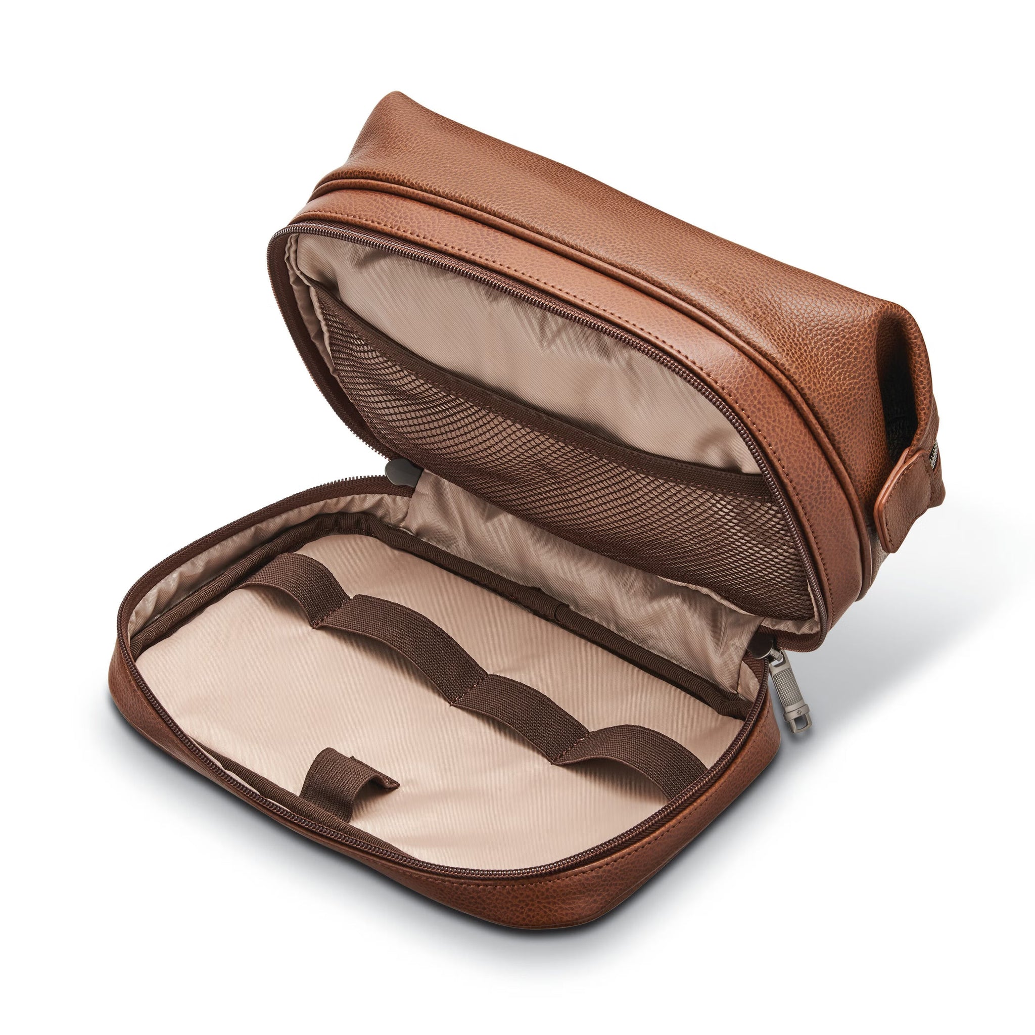 Samsonite Classic Leather Travel Kit With Zip Bottom