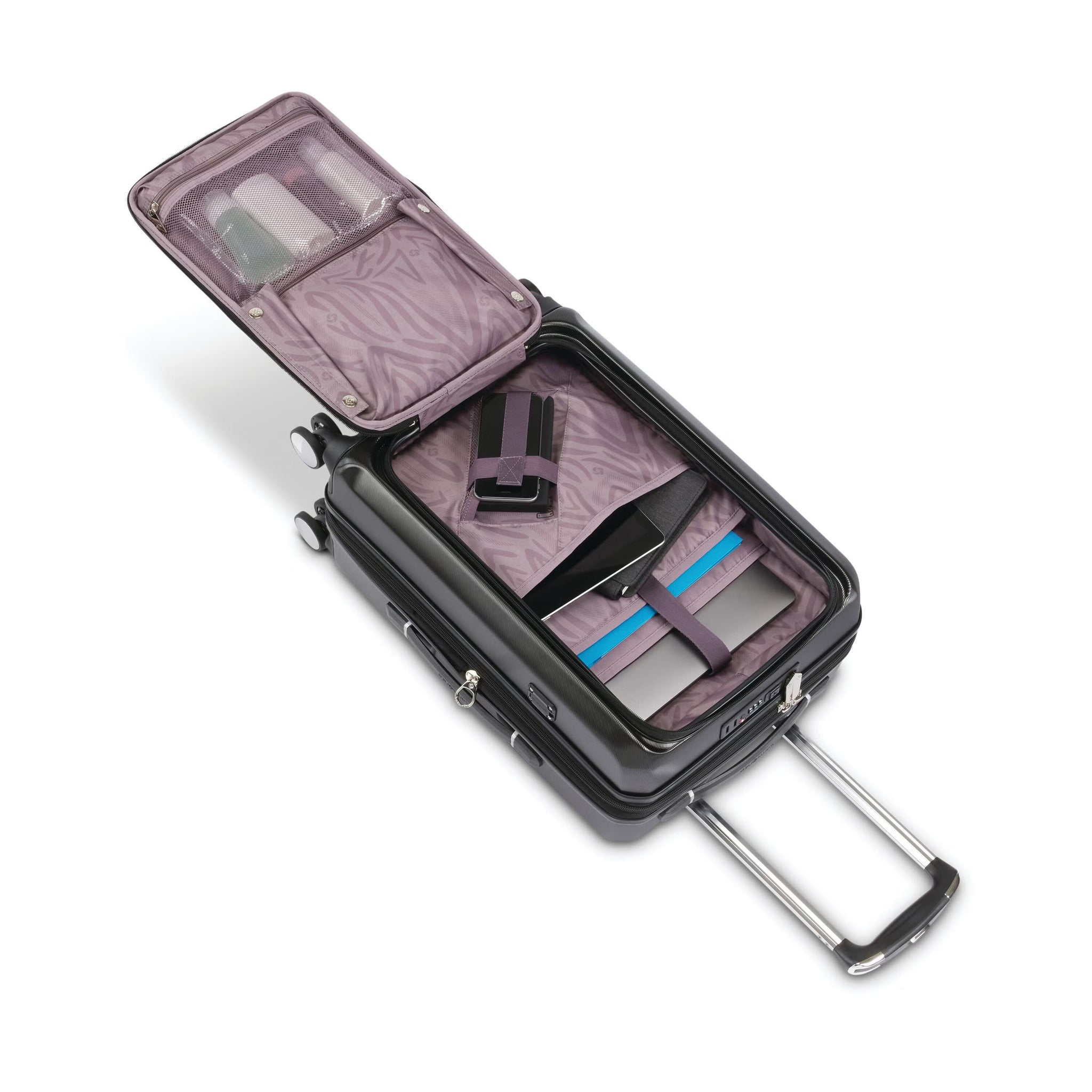 Samsonite Just Right Spinner Frontload Carry-On 15" Valise rigide extensible - Graphite