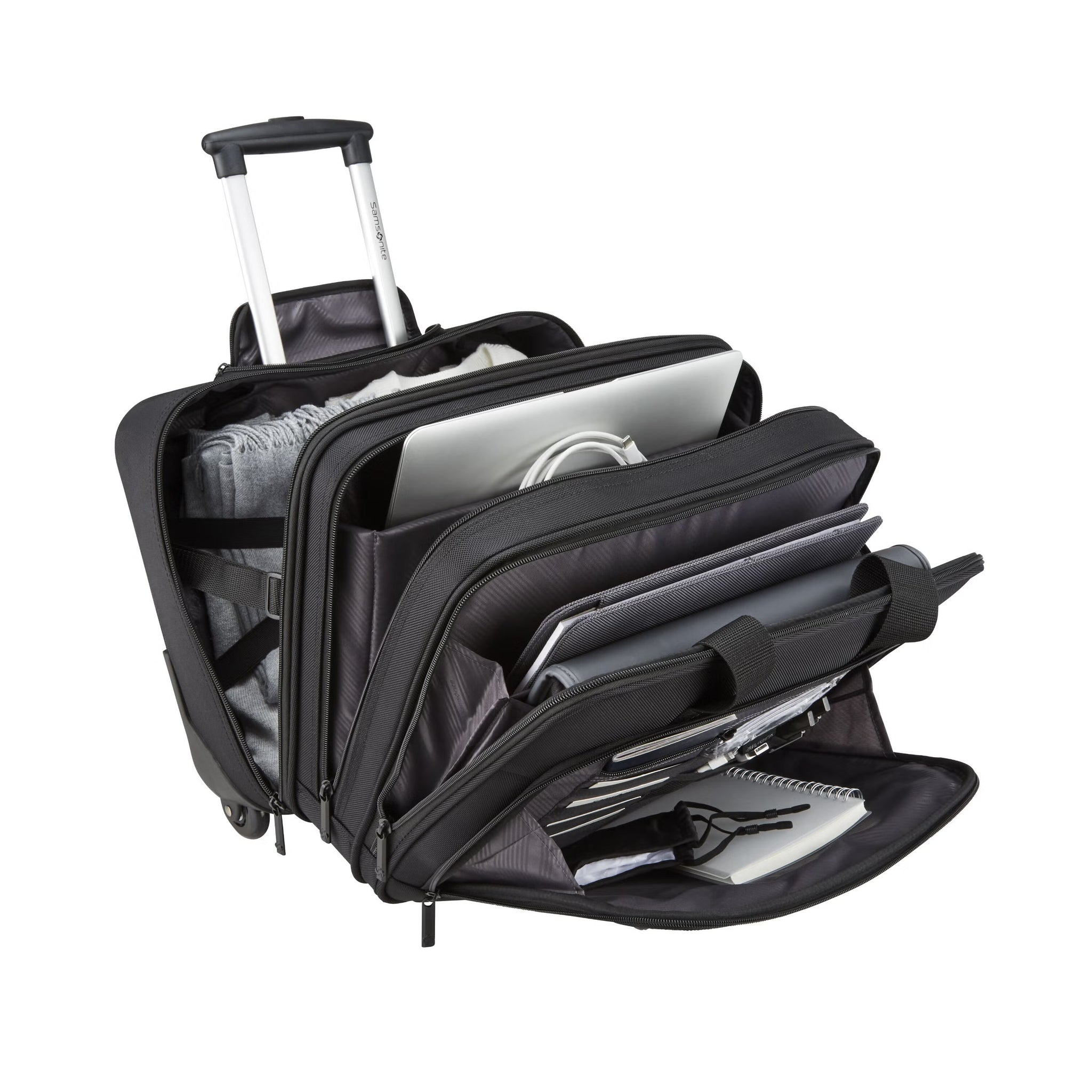 Bureau mobile à roulettes Samsonite avec RFID 15,6" - Noir