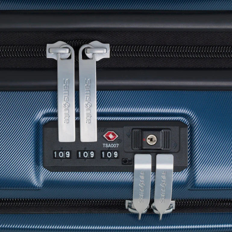 Valise rigide à chargement frontal Streamlite Pro Spinner de Samsonite - Bleu acier