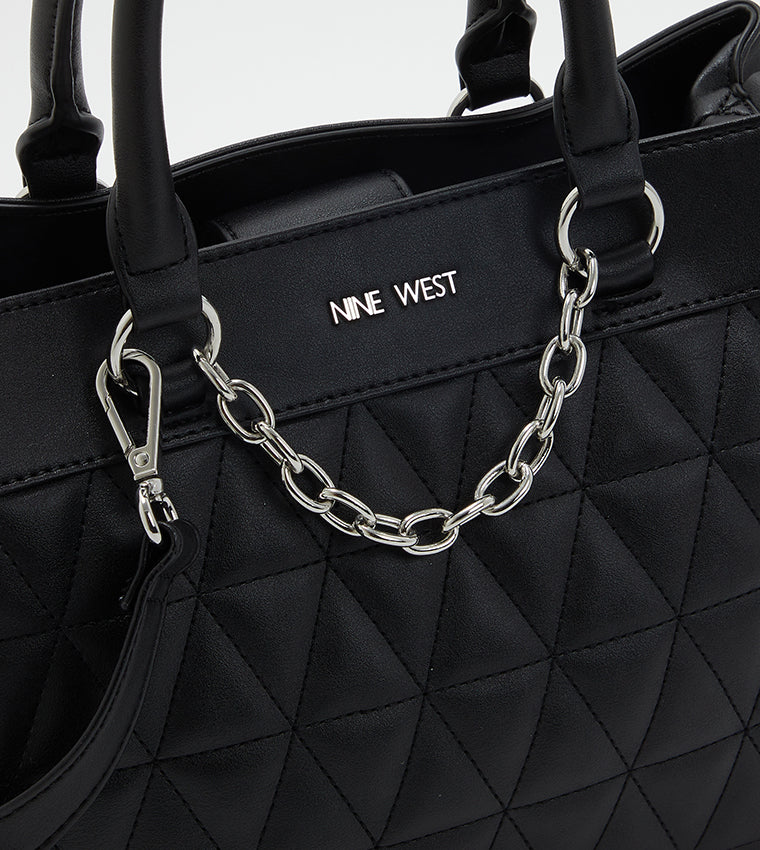 Sac cartable à fermeture à bouton-pression Nine West Judilee - Noir