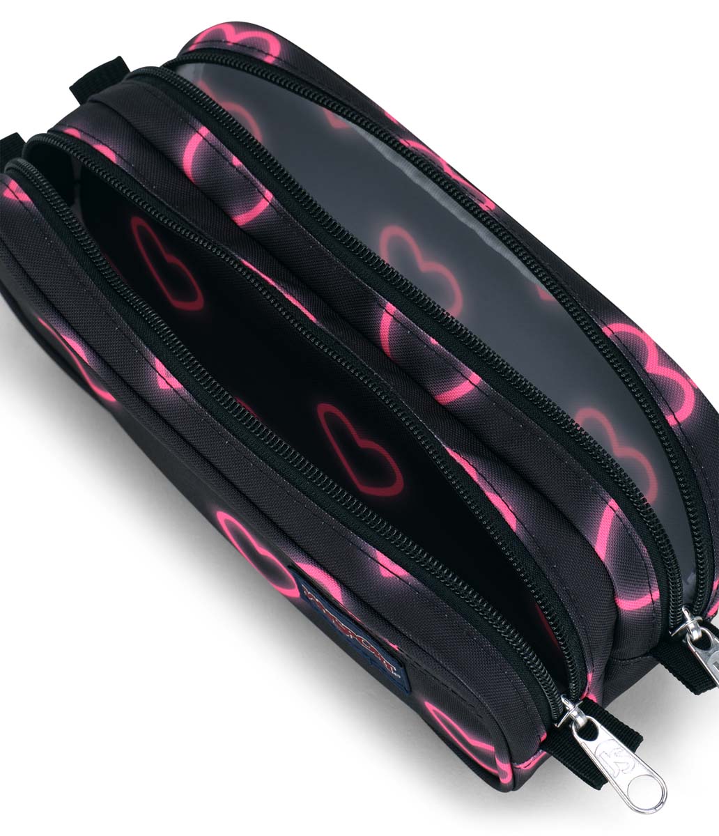 JanSport Grande pochette pour accessoires - Happy Hearts Noir