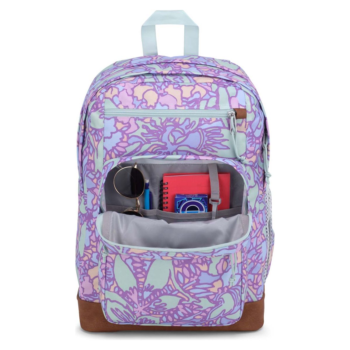 JanSport Cool Student Backpack - Fluid Floral Pastel Lilac