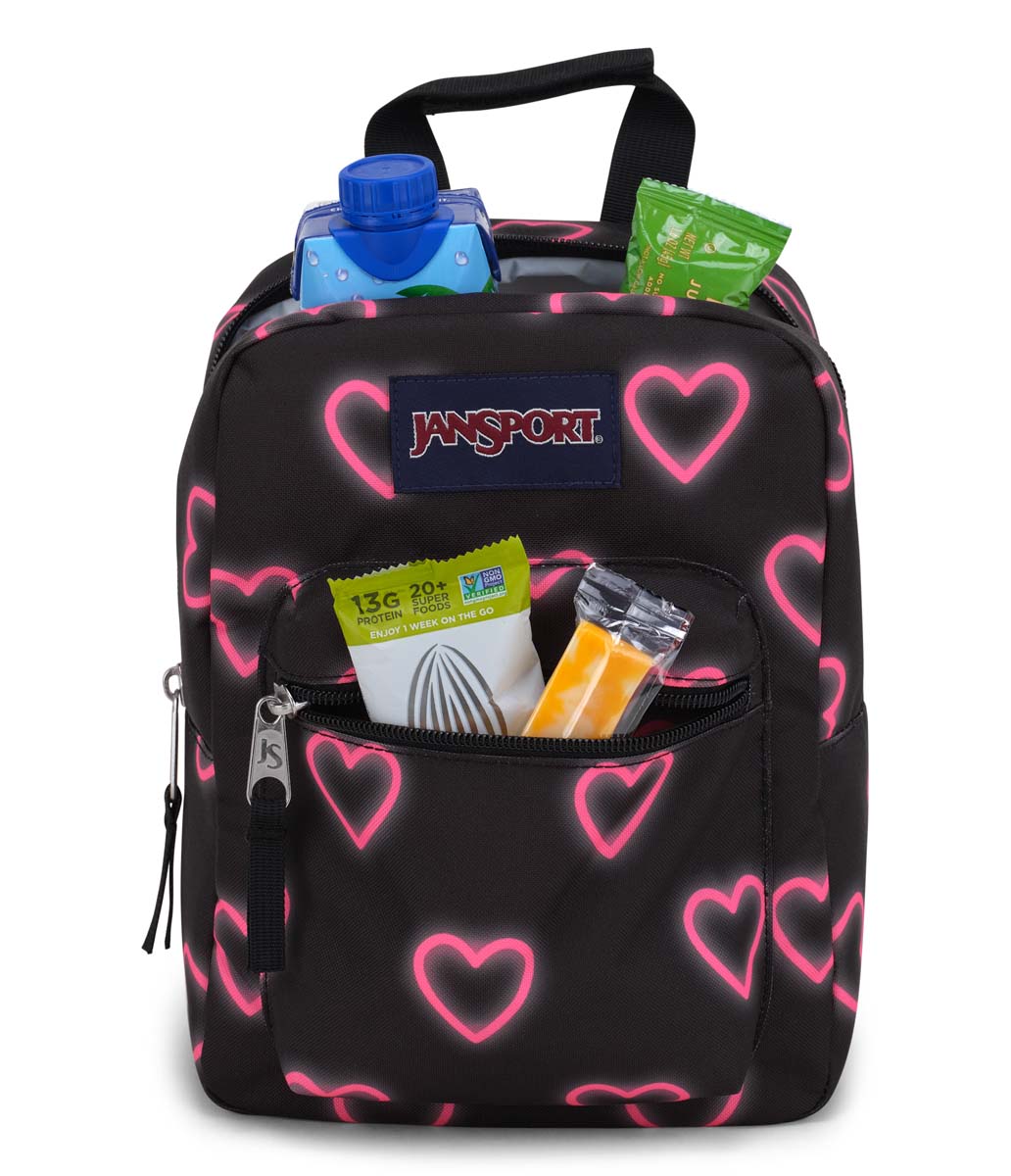 Jansport Big Break Lunch Bag - Happy Hearts Black