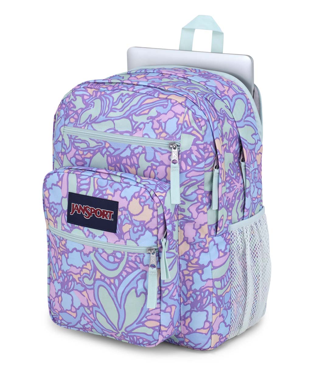 Jansport Big Student Backpack - Fluid Floral Pastel Lilac