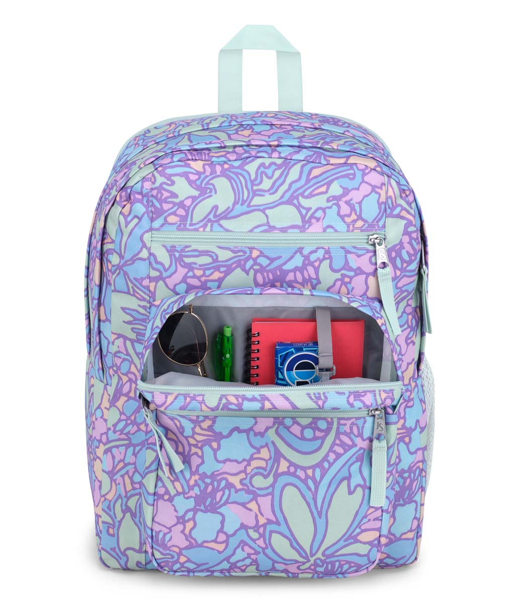 Jansport Big Student Backpack - Fluid Floral Pastel Lilac