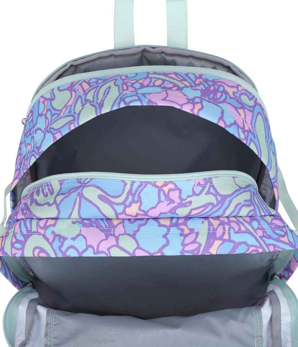 Jansport Big Student Backpack - Fluid Floral Pastel Lilac