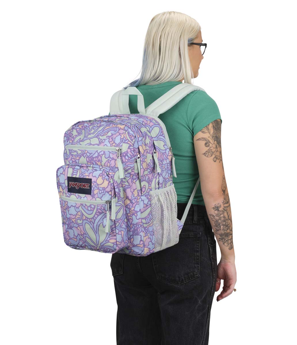 Jansport Big Student Backpack - Fluid Floral Pastel Lilac