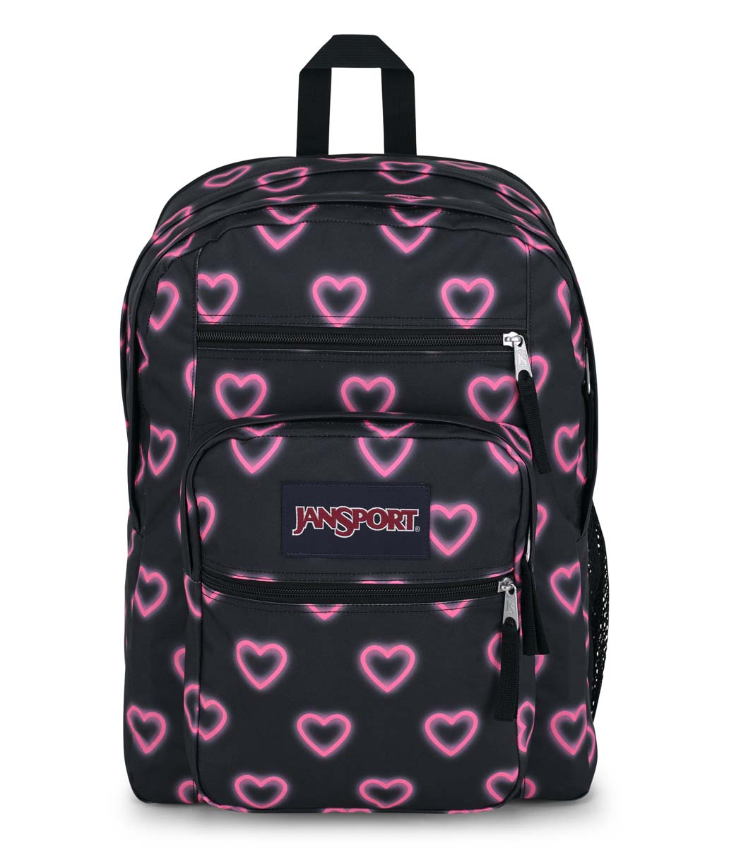 Jansport Big Student Backpack - Happy Hearts Black