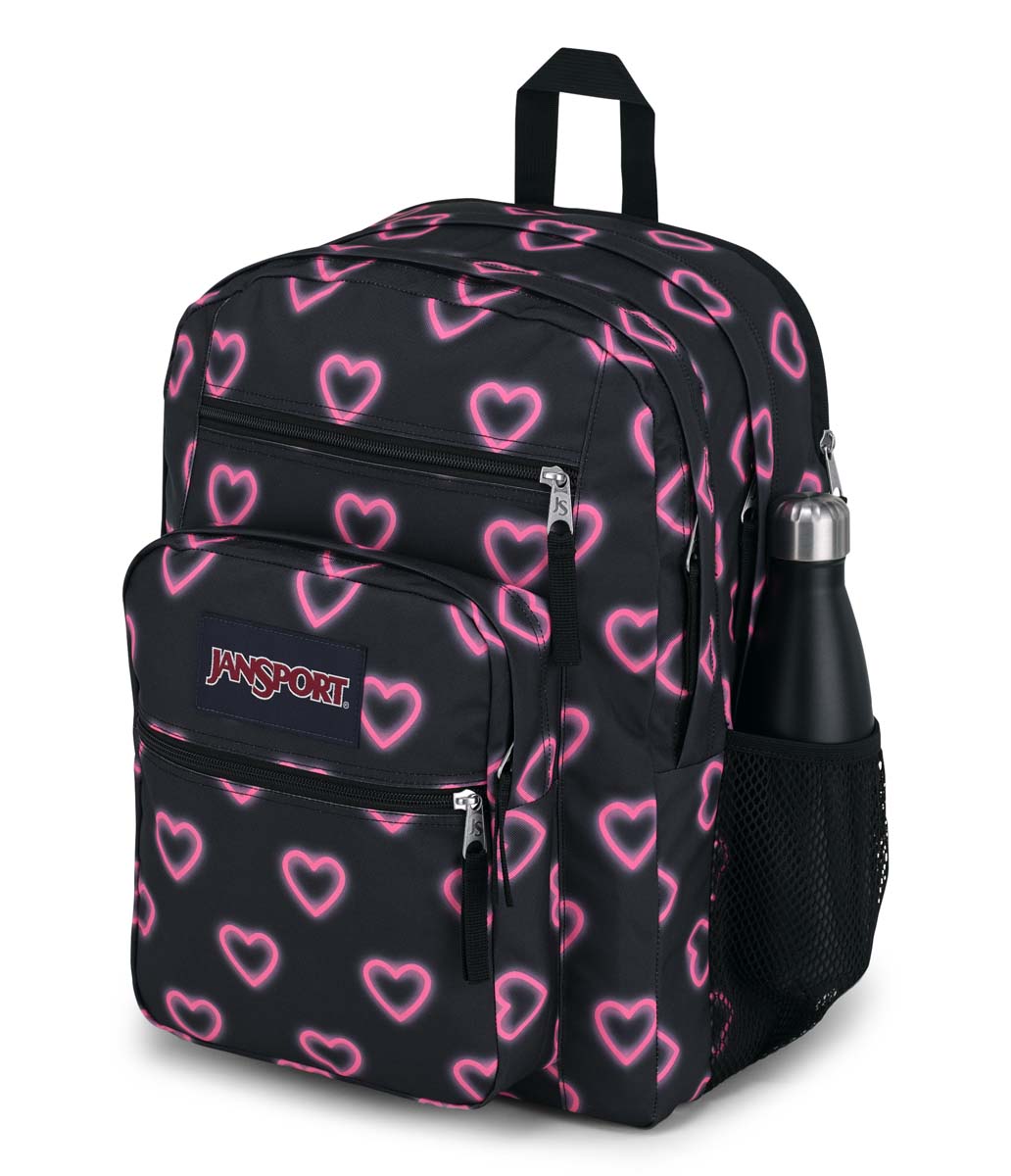 Jansport Big Student Backpack - Happy Hearts Black