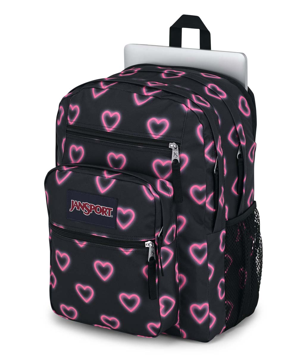 Jansport Big Student Backpack - Happy Hearts Black