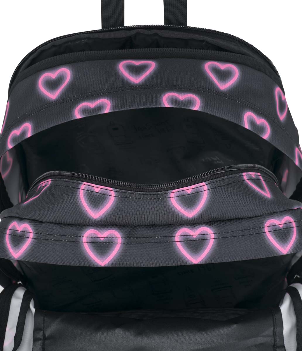 Jansport Big Student Backpack - Happy Hearts Black