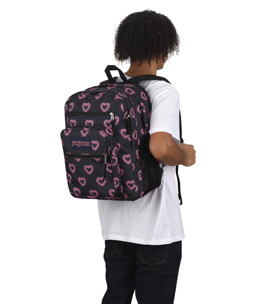 Jansport Big Student Backpack - Happy Hearts Black