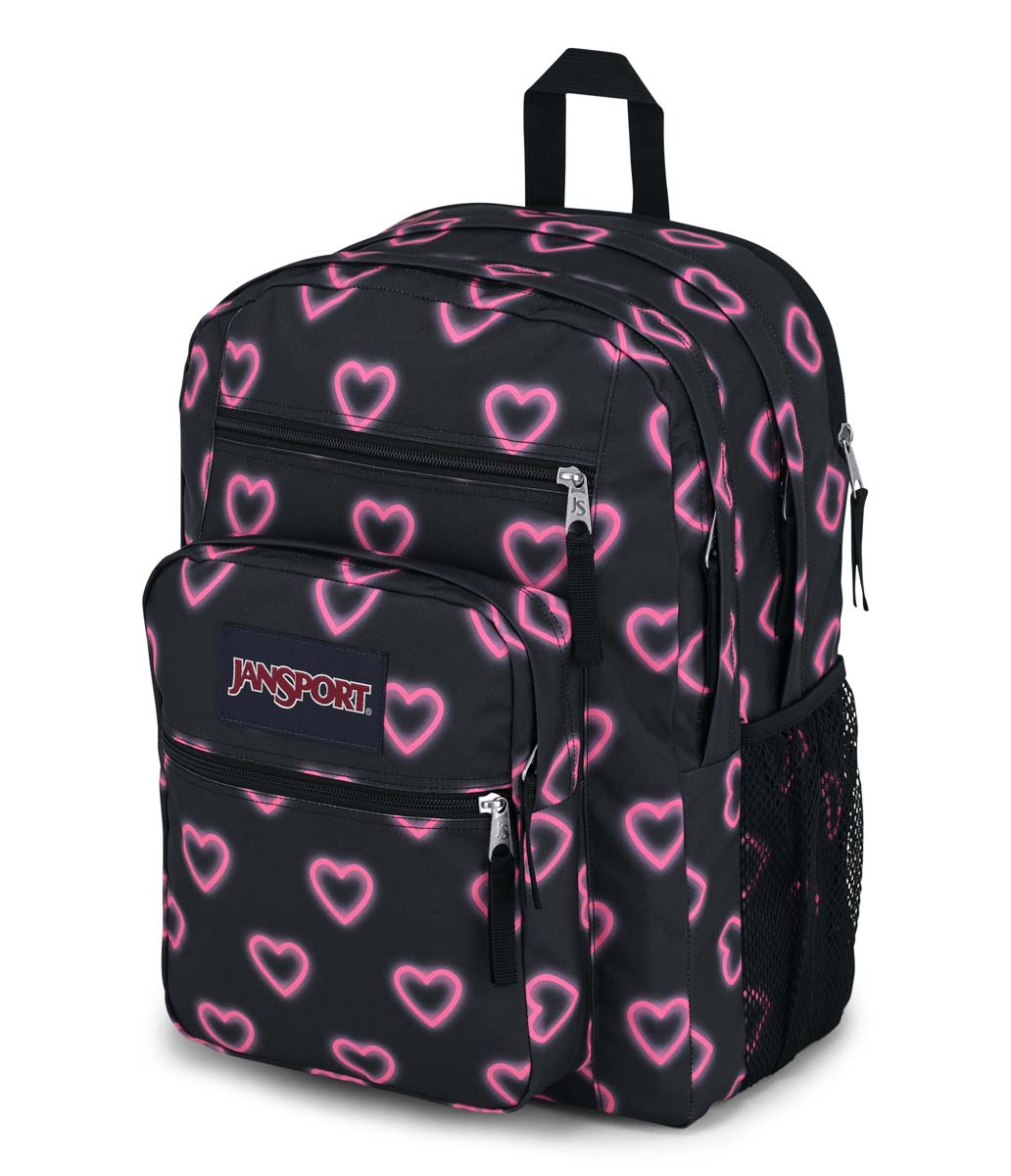 Jansport Big Student Backpack - Happy Hearts Black