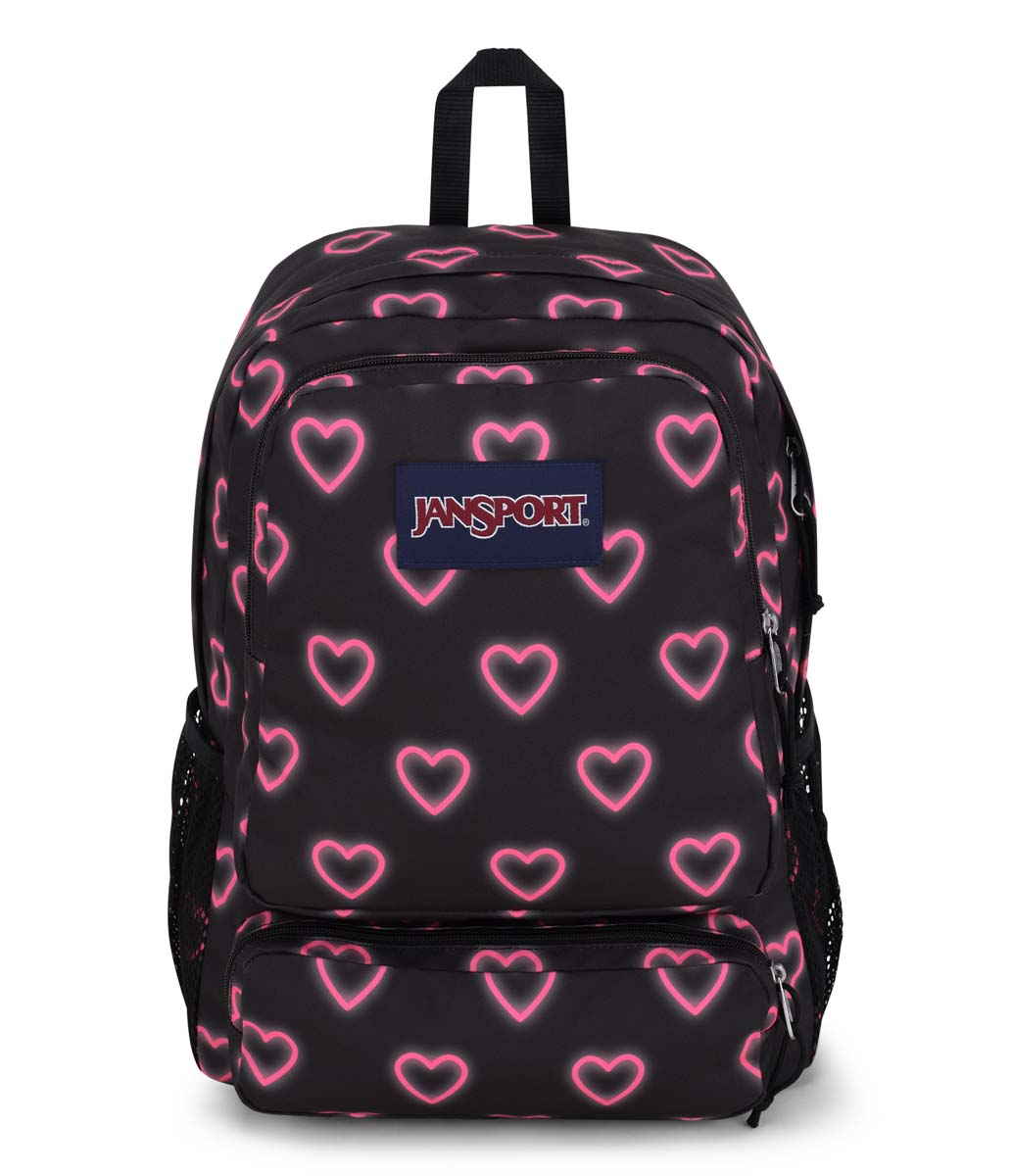 Jansport Doubleton Backpack - Happy Hearts Black