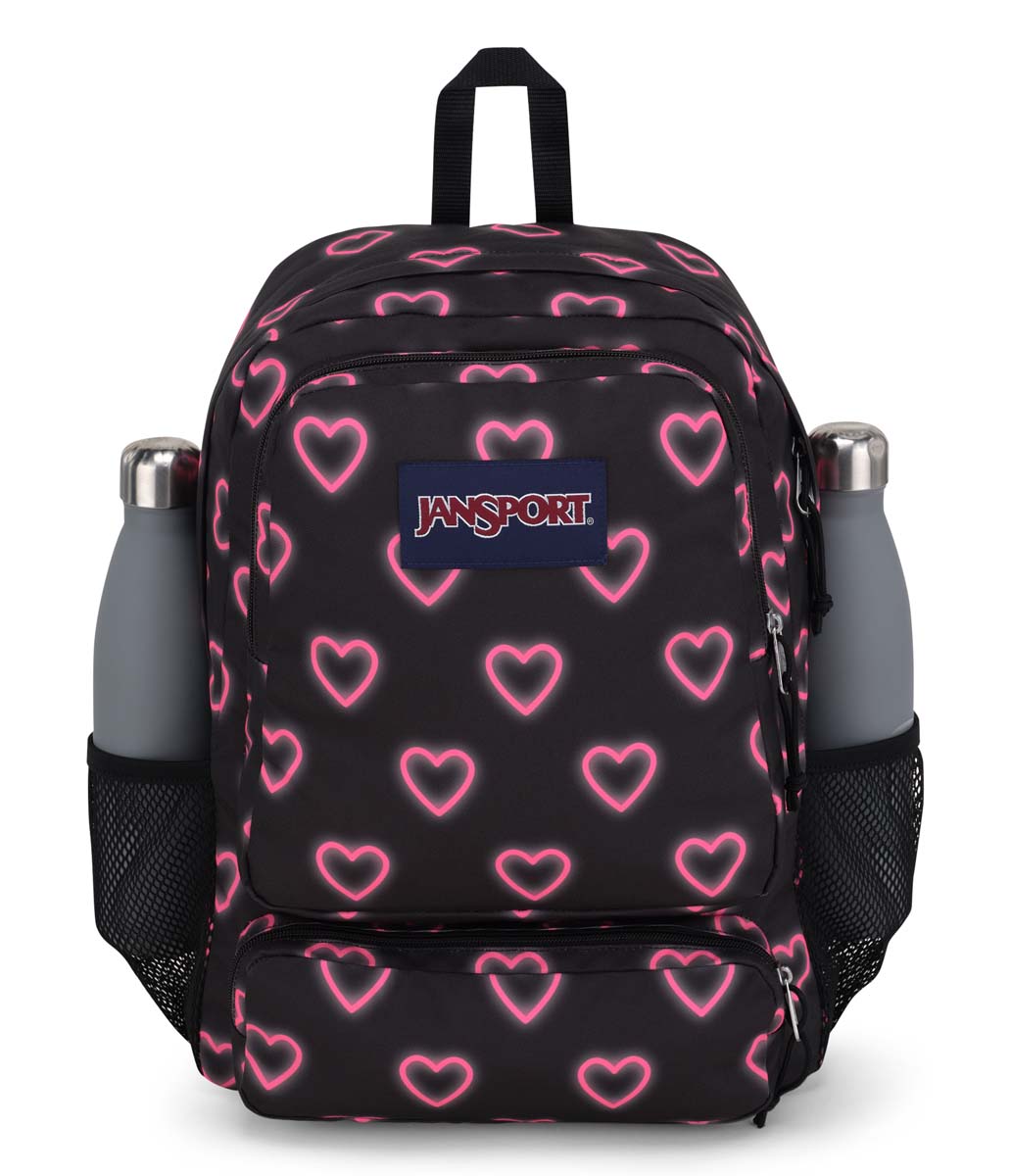 Jansport Doubleton Backpack - Happy Hearts Black