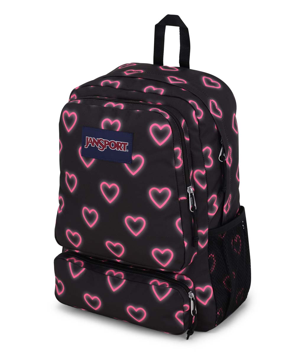 Jansport Doubleton Backpack - Happy Hearts Black