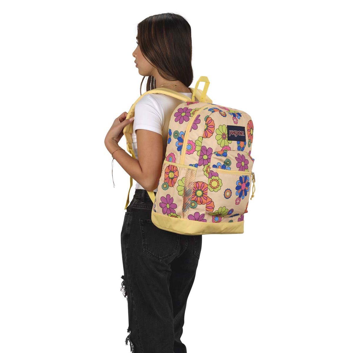 Sac à dos pour ordinateur portable JanSport Cross Town Plus - Le pouvoir de la fleur