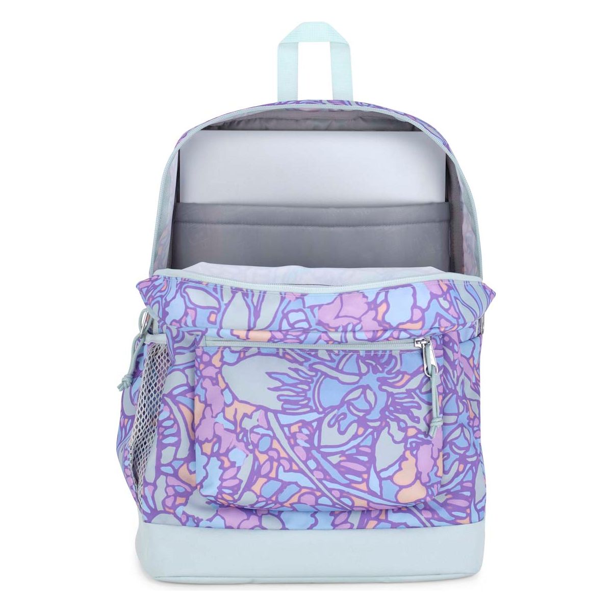 JanSport Cross Town Plus Laptop Backpack - Fluid Floral Pastel Lilac