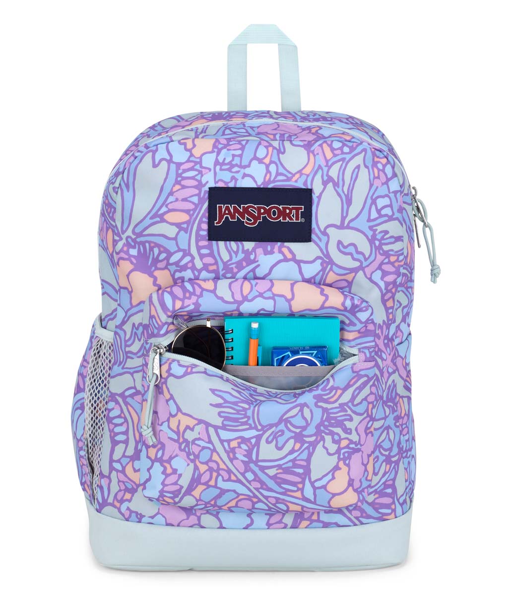 Sac à dos pour ordinateur portable JanSport Cross Town Plus - Lilas pastel floral fluide