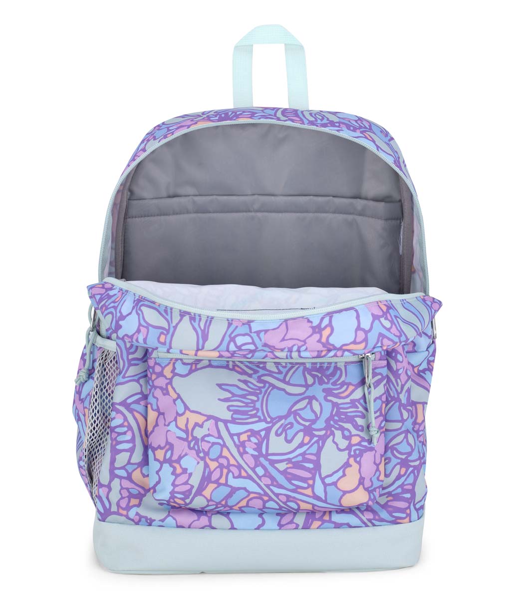 Sac à dos pour ordinateur portable JanSport Cross Town Plus - Lilas pastel floral fluide