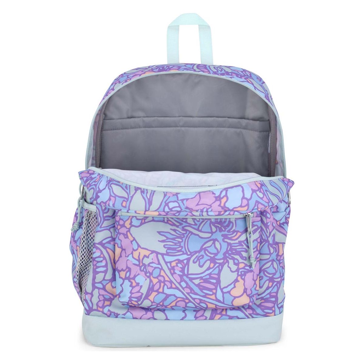 JanSport Cross Town Plus Laptop Backpack - Fluid Floral Pastel Lilac