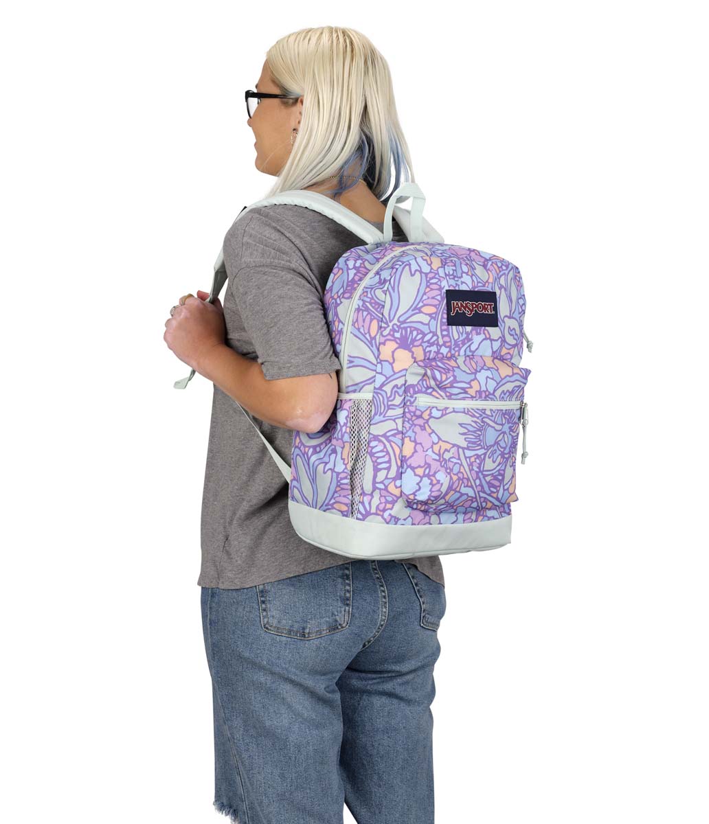 Sac à dos pour ordinateur portable JanSport Cross Town Plus - Lilas pastel floral fluide