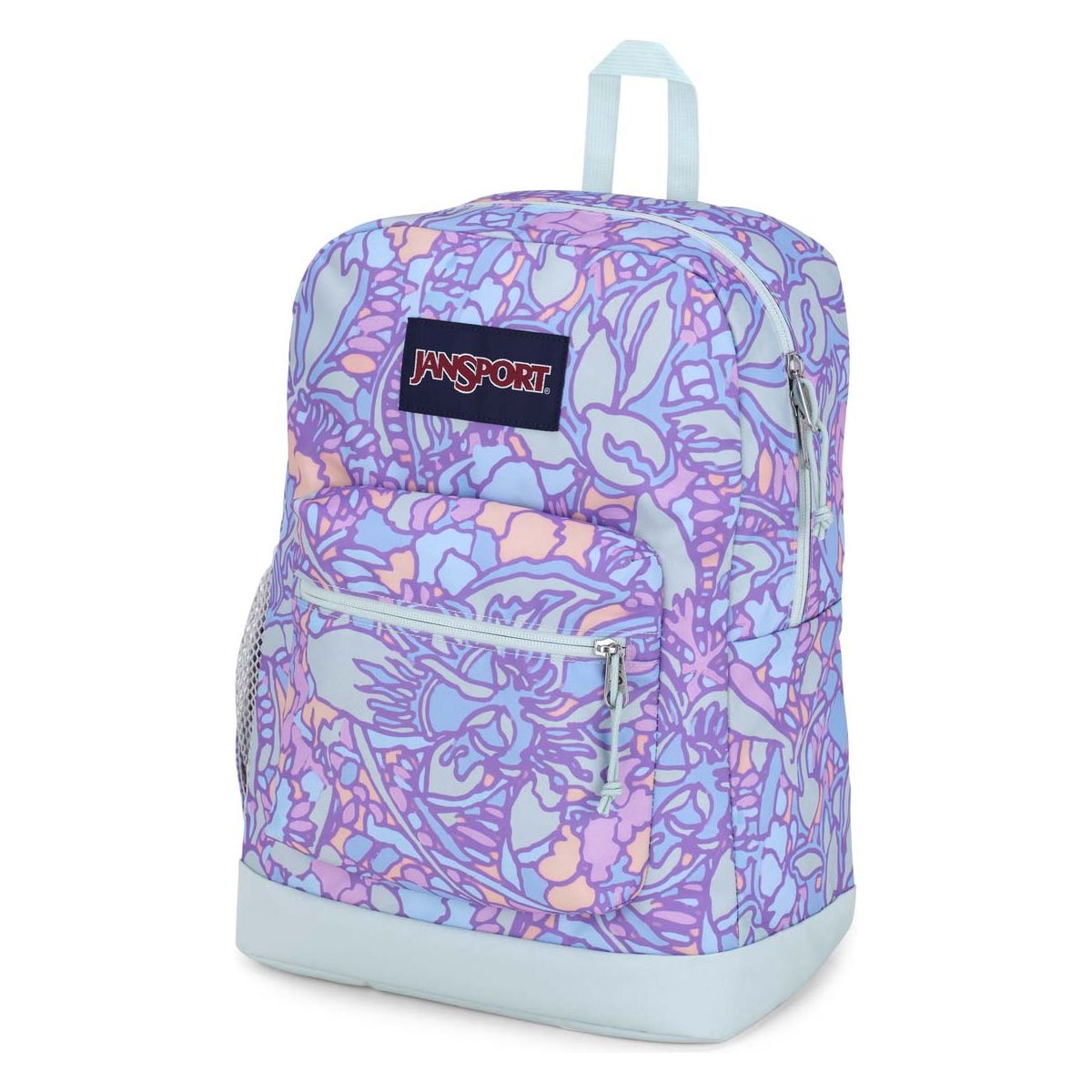 JanSport Cross Town Plus Laptop Backpack - Fluid Floral Pastel Lilac