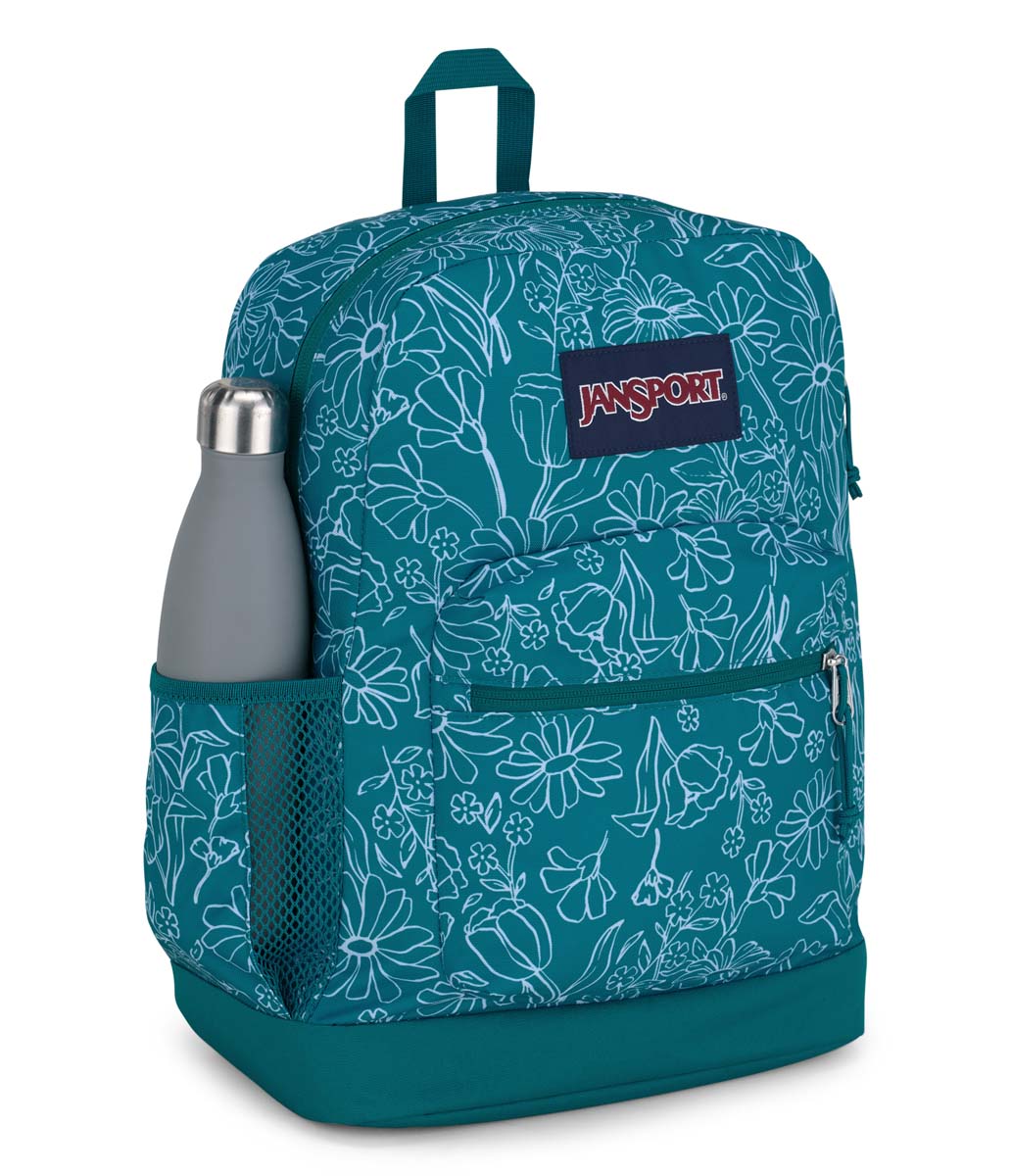 Sac à dos pour ordinateur portable JanSport Cross Town Plus - Delightful Daisies Green