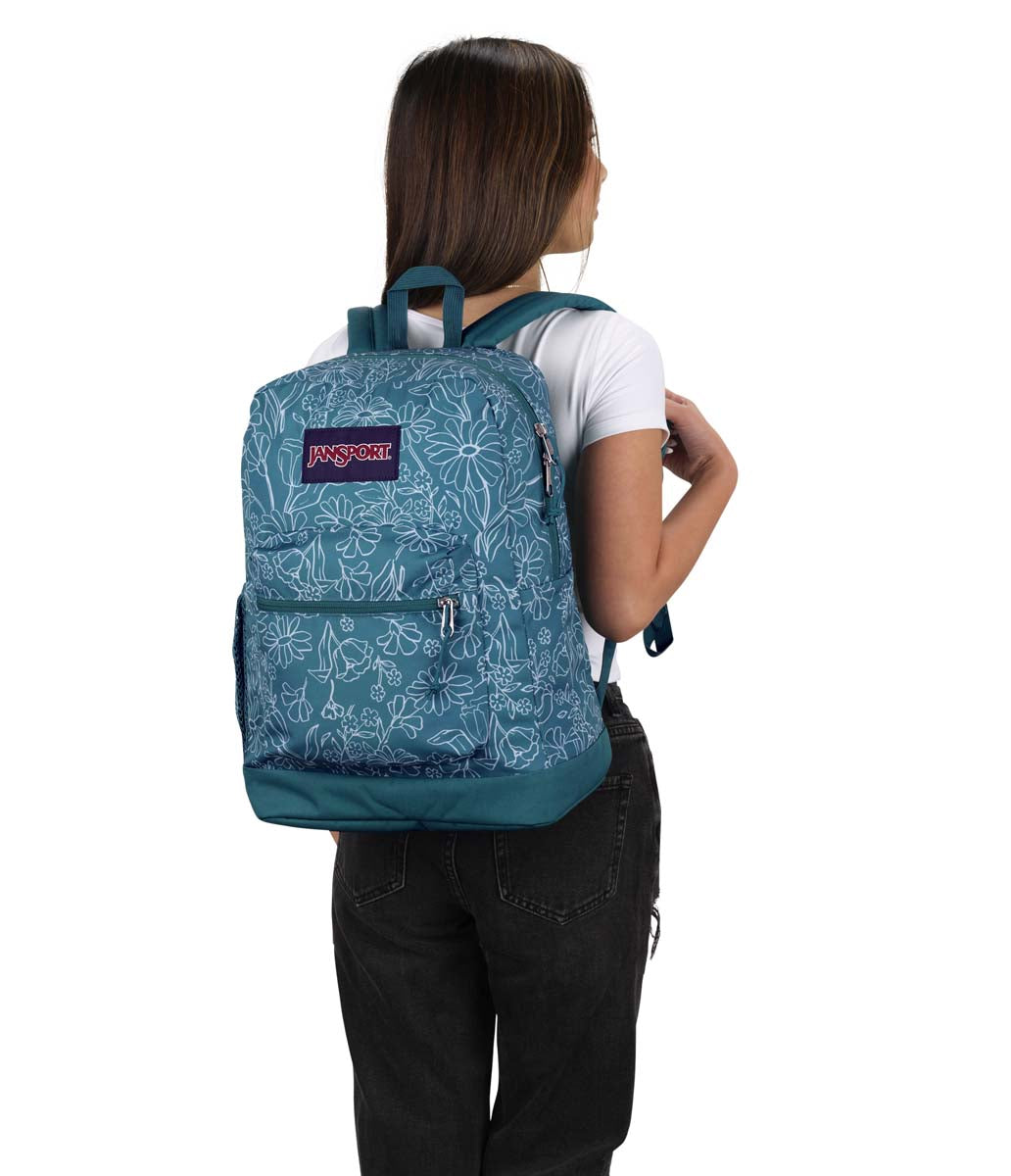 Sac à dos pour ordinateur portable JanSport Cross Town Plus - Delightful Daisies Green