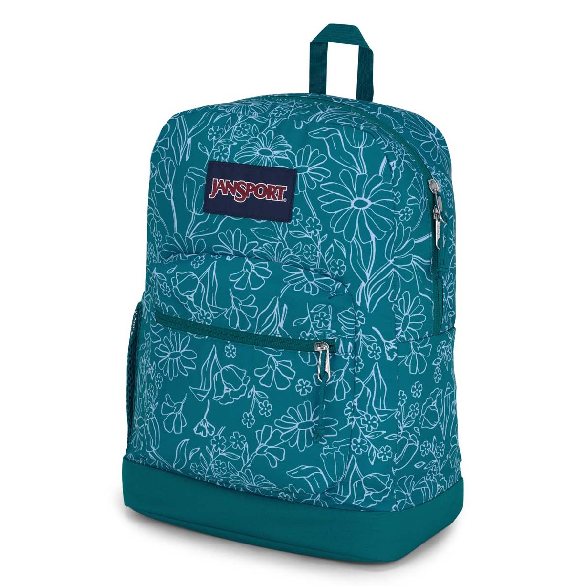 JanSport Cross Town Plus Laptop Backpack - Delightful Daisies Green