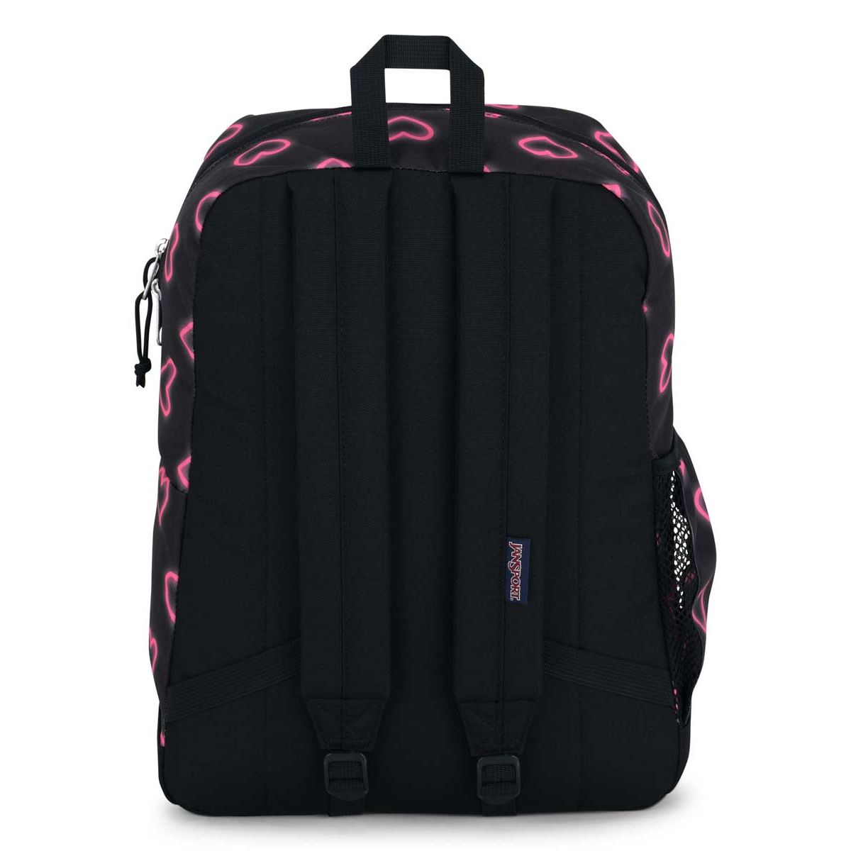 JanSport Cross Town Plus Laptop Backpack - Happy Hearts Black
