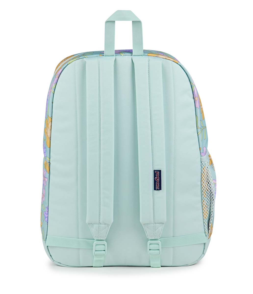 Sac à dos pour ordinateur portable JanSport Cross Town Plus - Menthe Fraîche Florale Décolorée