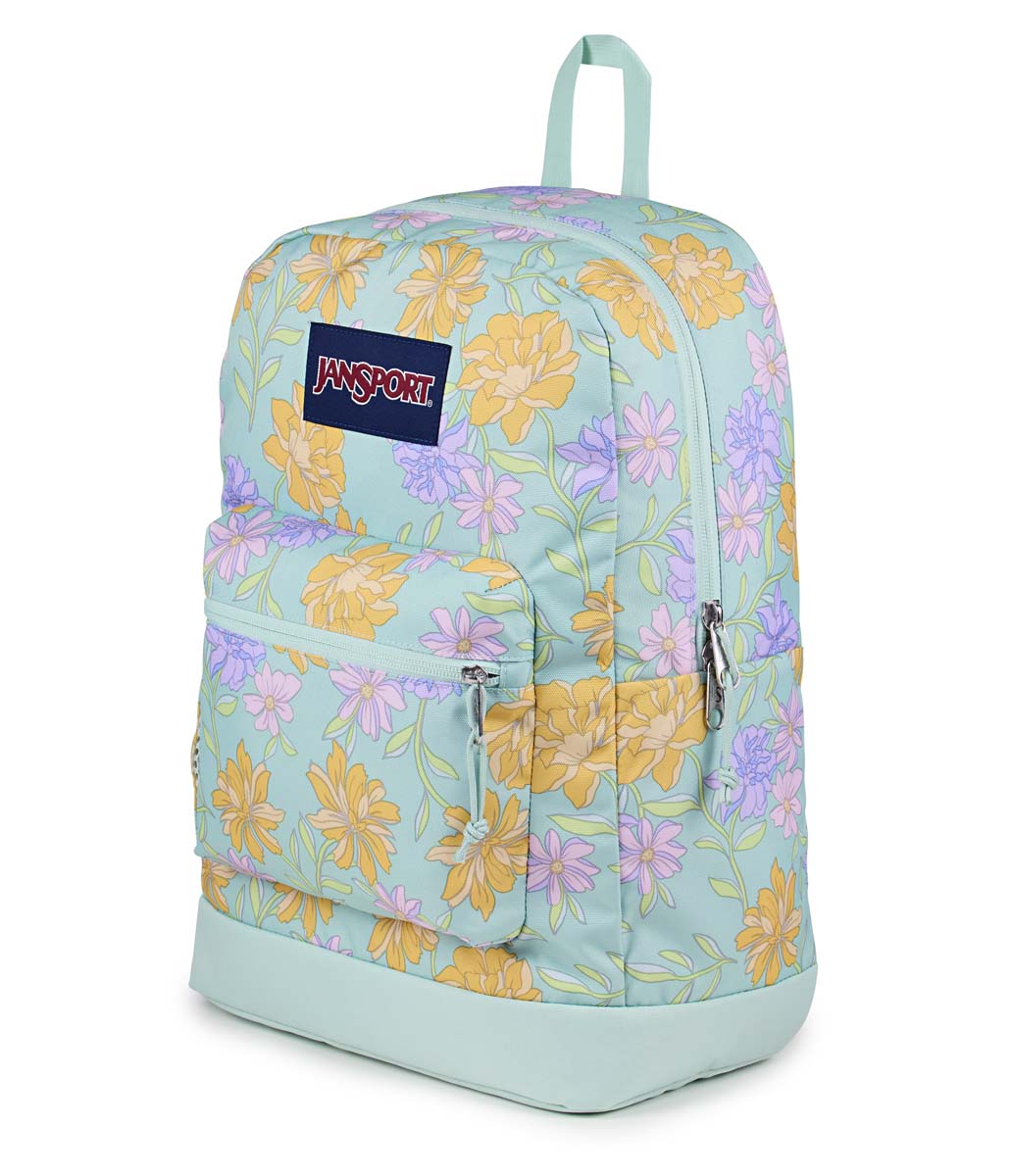 JanSport Cross Town Plus Laptop Backpack - Faded Floral Fresh Mint