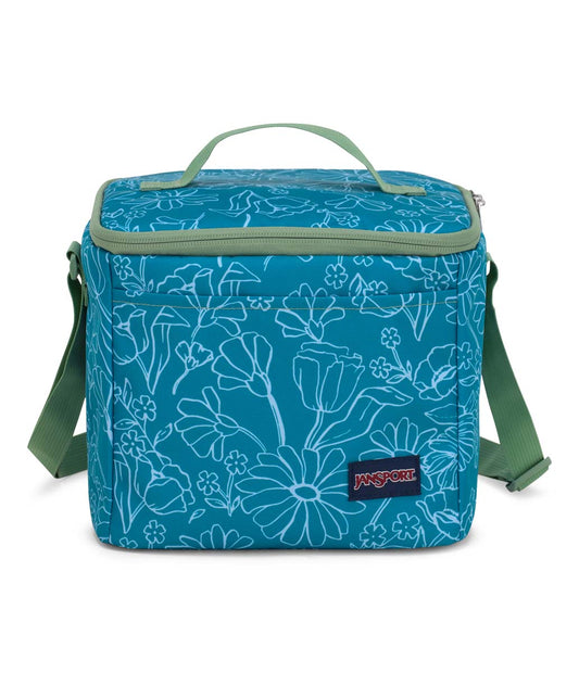 JanSport Super Snack Lunch Bag - Delightful Daisies Green