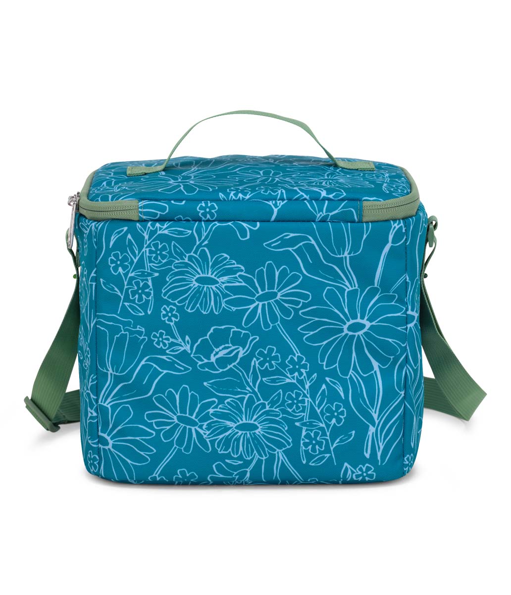 JanSport Super Snack Lunch Bag - Delightful Daisies Green