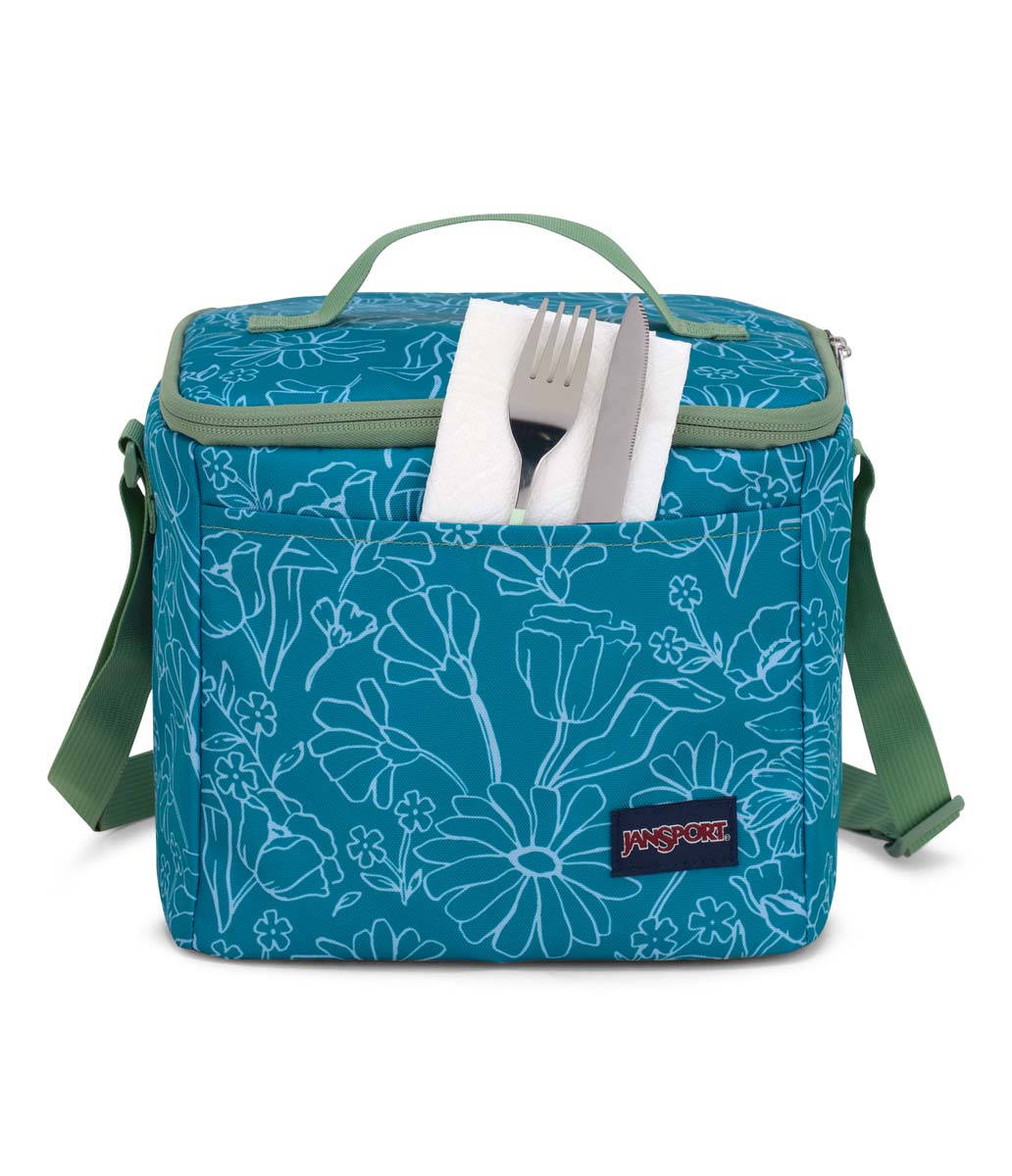 JanSport Super Snack Lunch Bag - Delightful Daisies Green