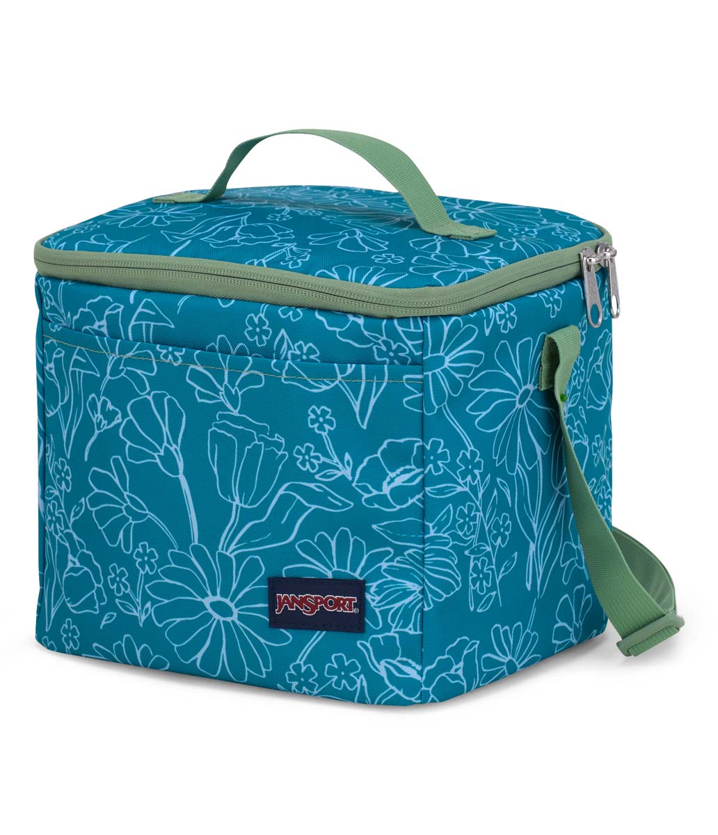 JanSport Super Snack Lunch Bag - Delightful Daisies Green