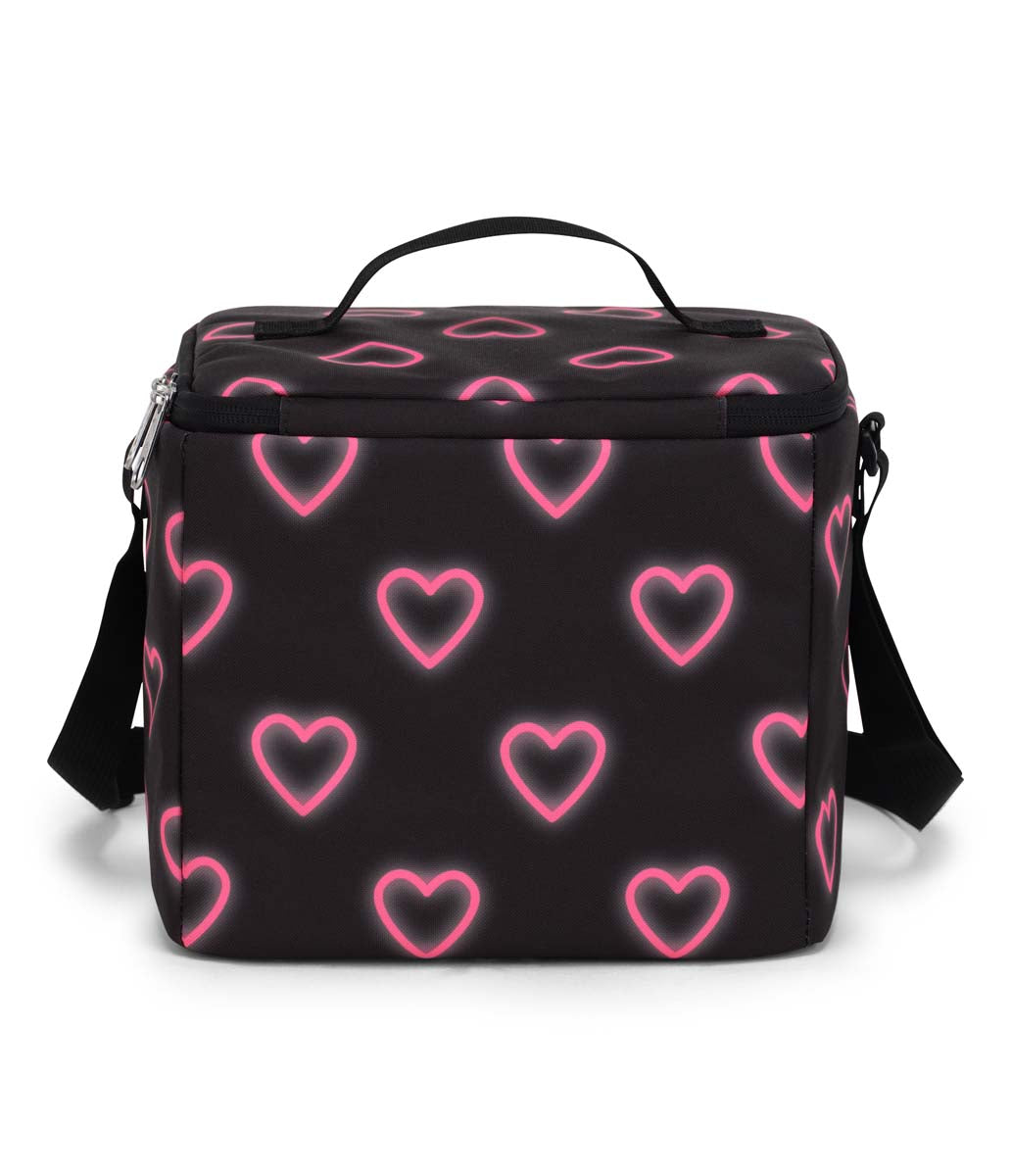 JanSport Super Snack Lunch Bag - Happy Hearts Black