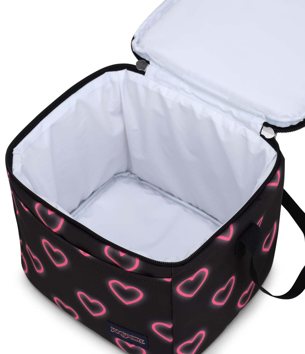 JanSport Super Snack Lunch Bag - Happy Hearts Black