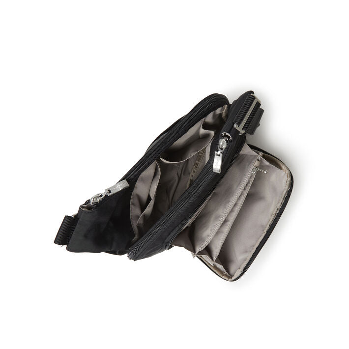 Baggallini Criss Cross Crossbody - Black With Sand Lining