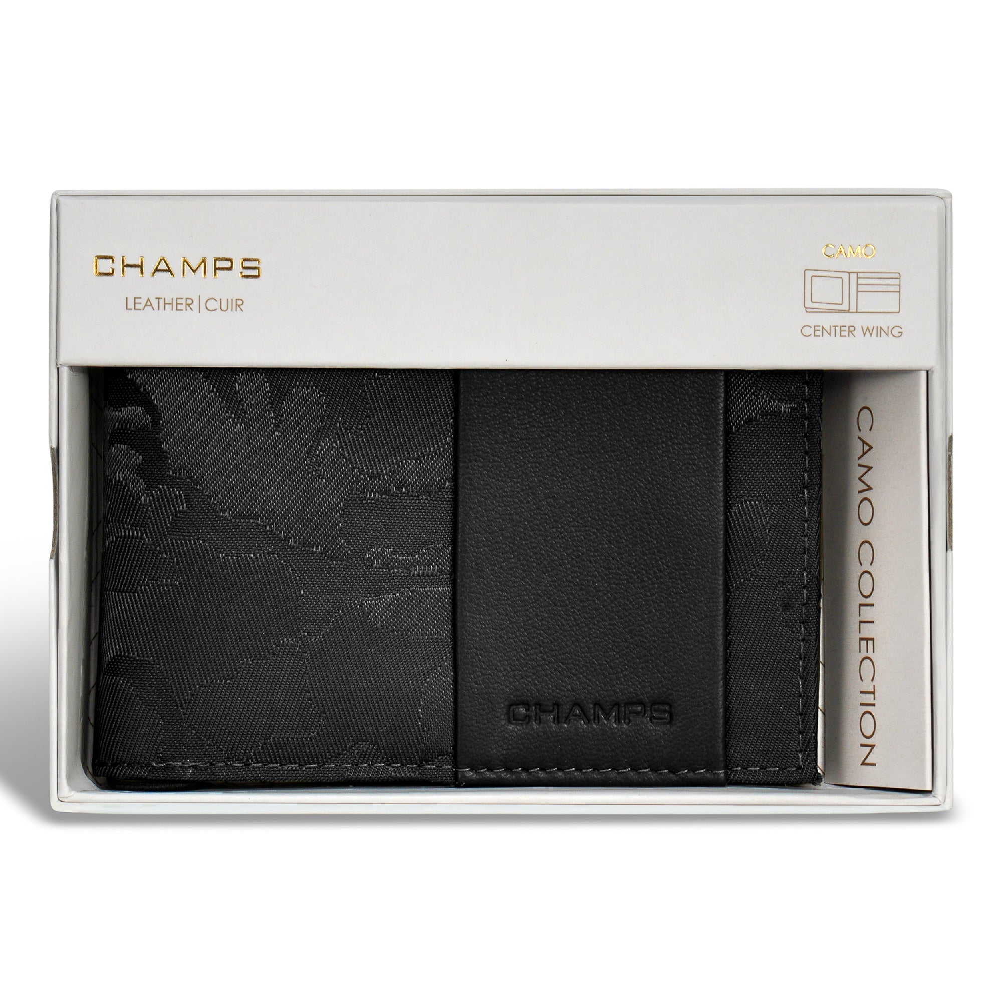 Champs Men Camo / Leather Center Wing Wallet