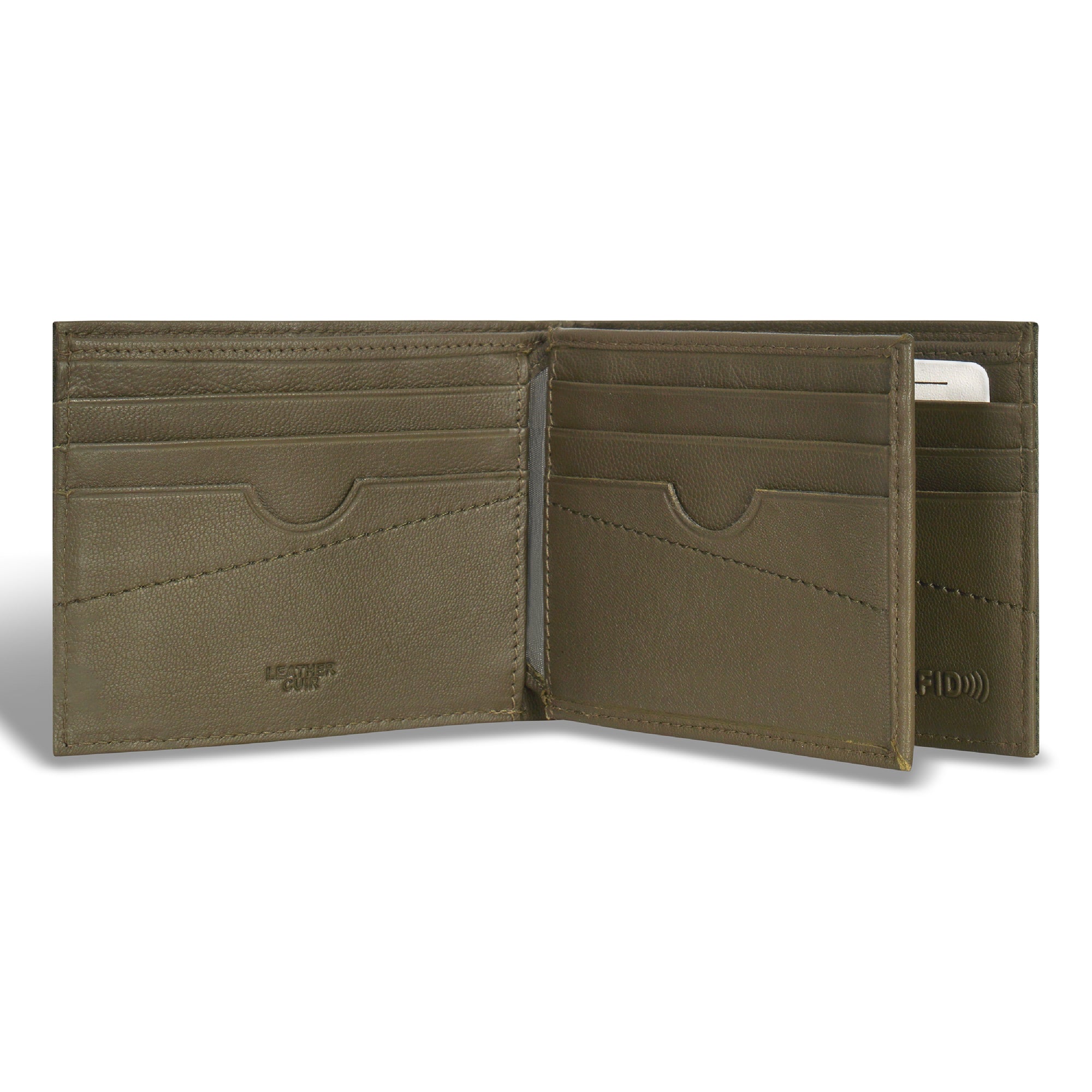 Champs Men Camo / Leather Center Wing Wallet