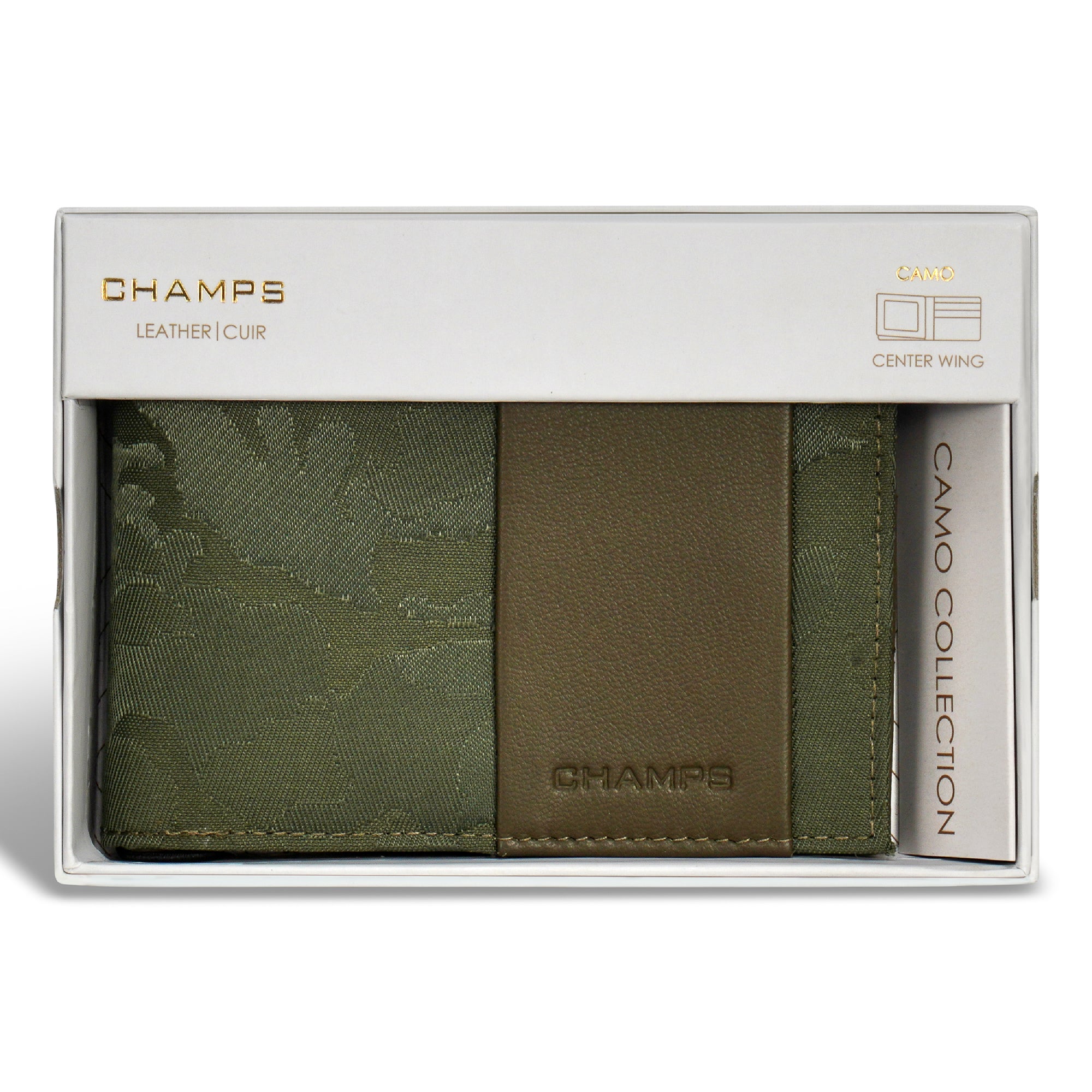 Champs Men Camo / Leather Center Wing Wallet