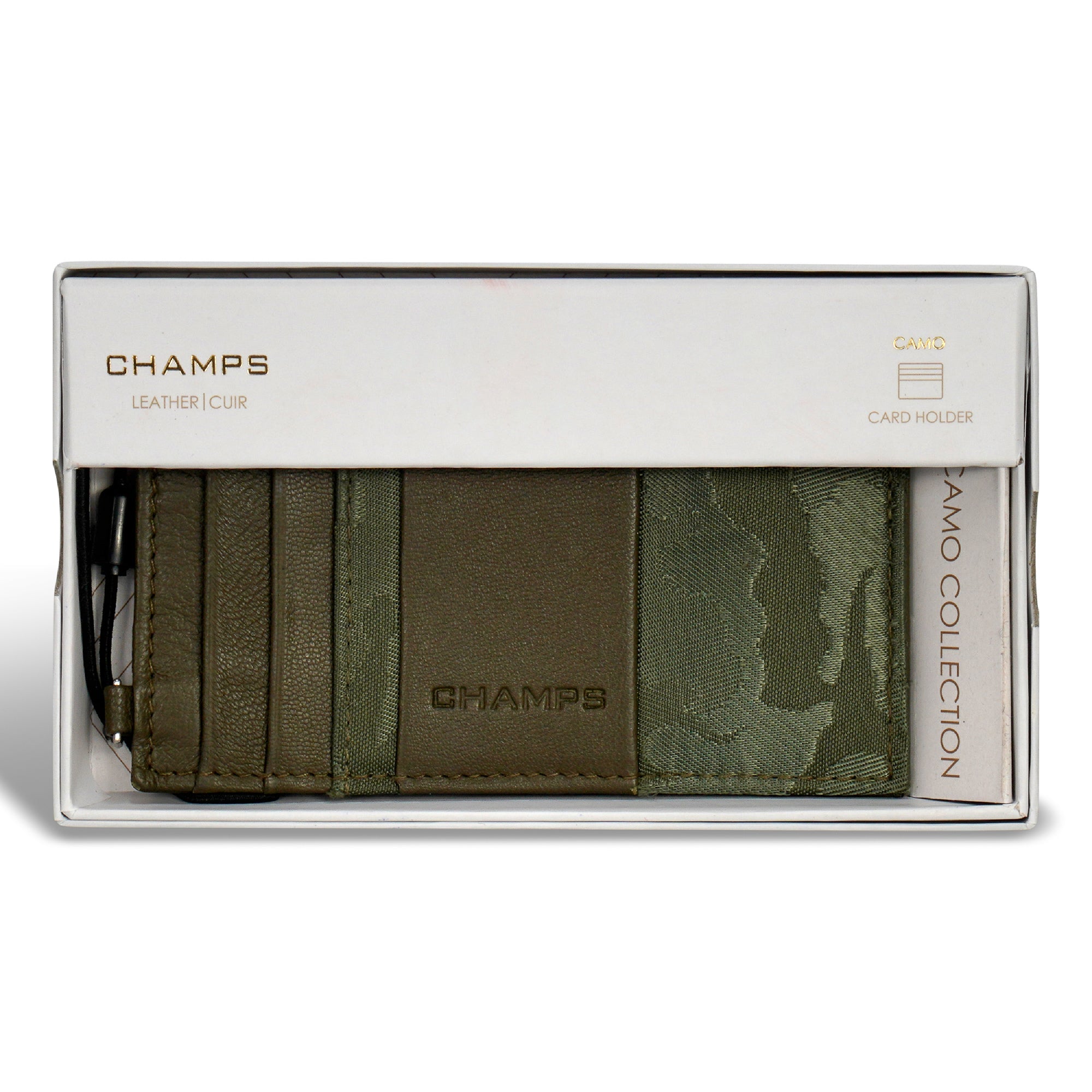 Champs Men Camo / Leather Slim Cardholder