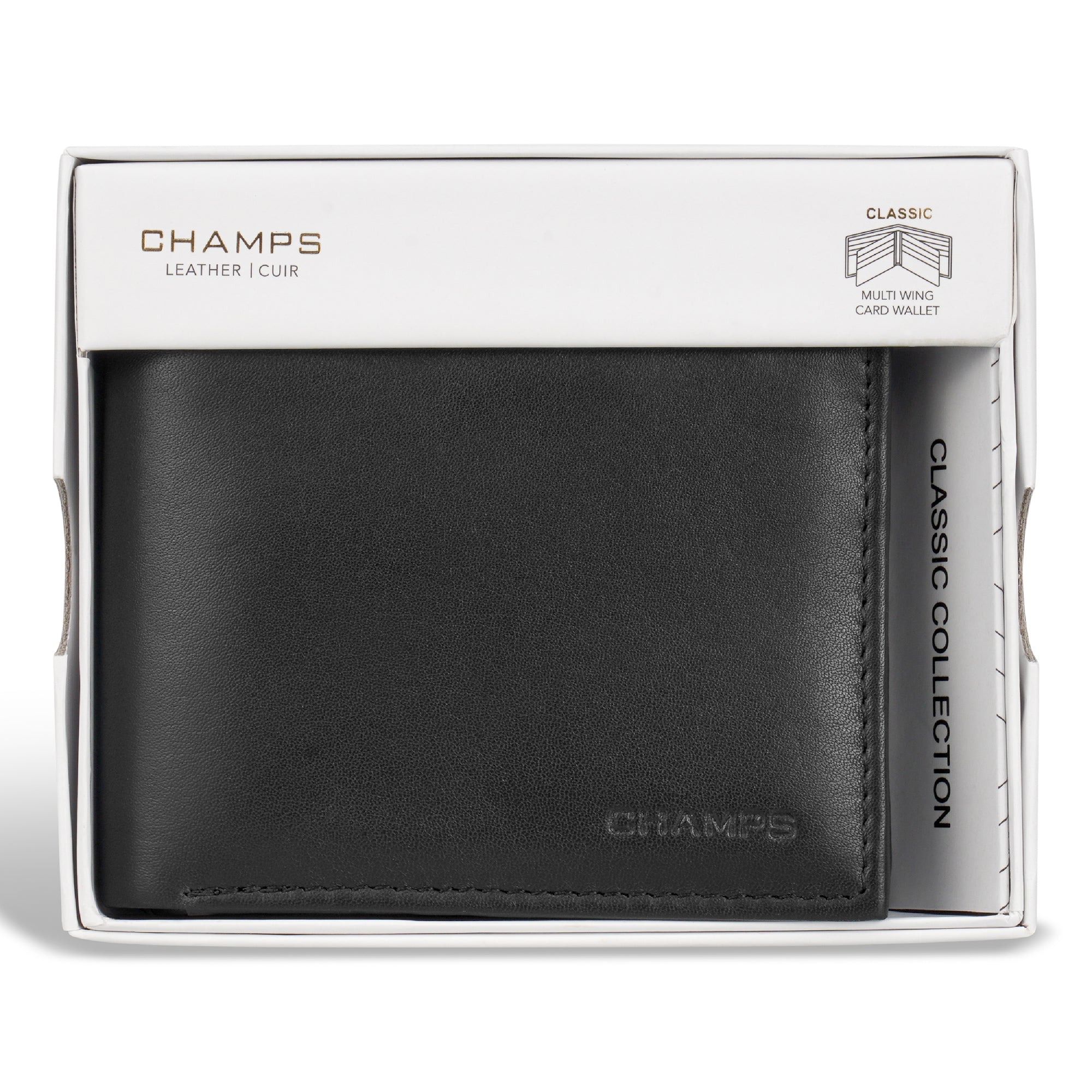 Champs Men Classic / Leather Multi-Wing Card Wallet