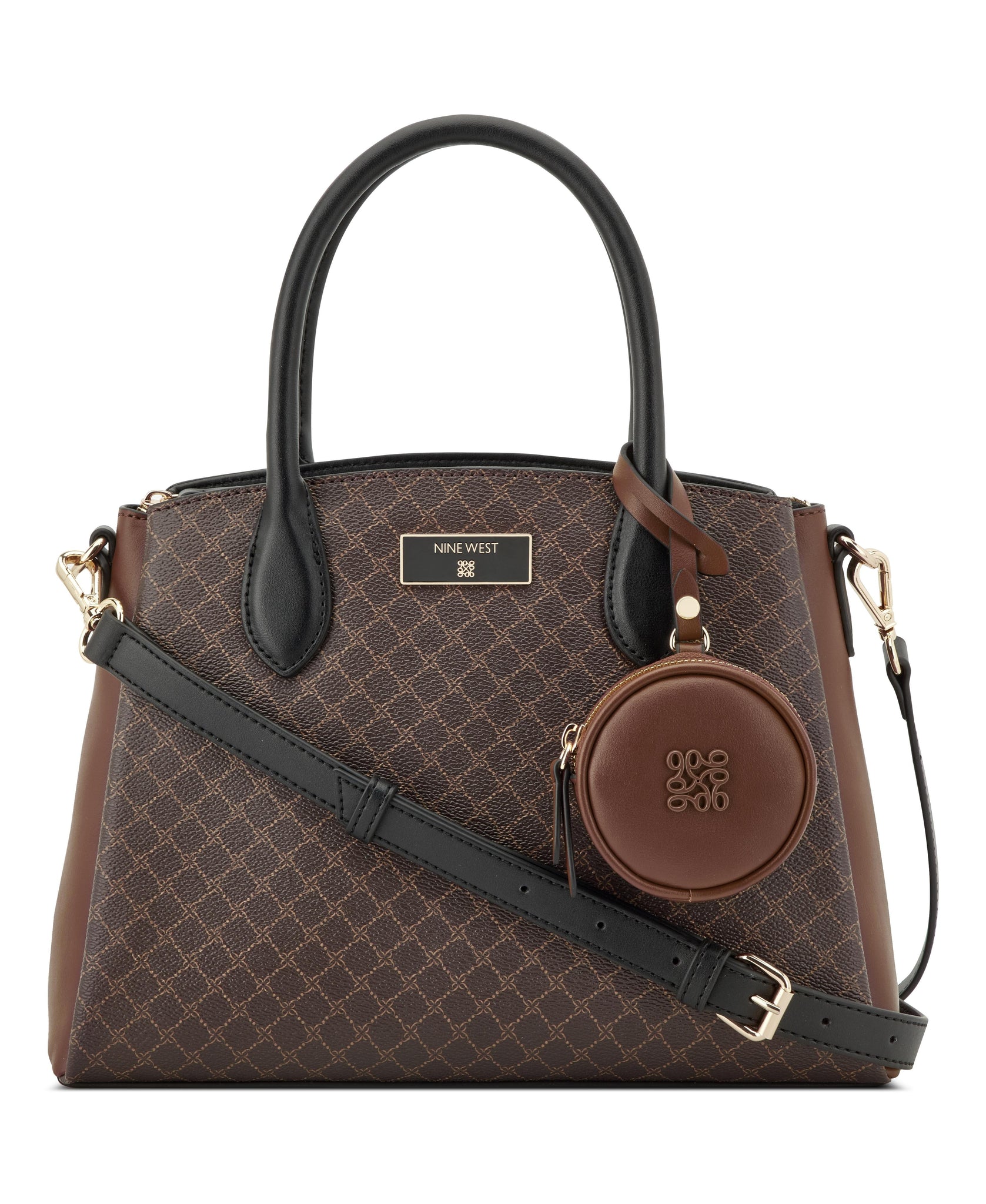 Nine West Handbags MARY SATCHEL BROWN/BLACK