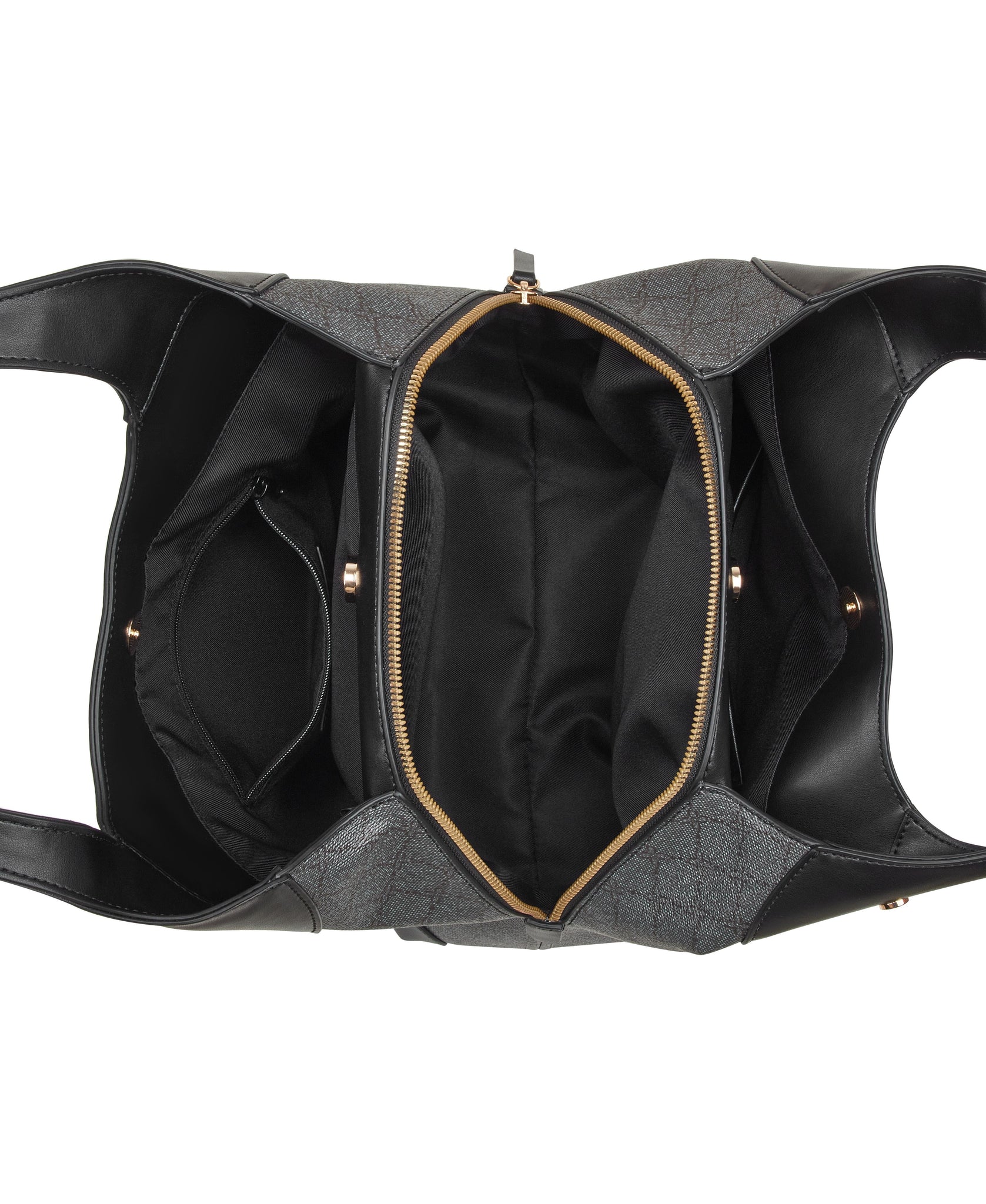 Nine West Handbags EAMON 3 COMP SHOULDER BAG ONYX LOGO